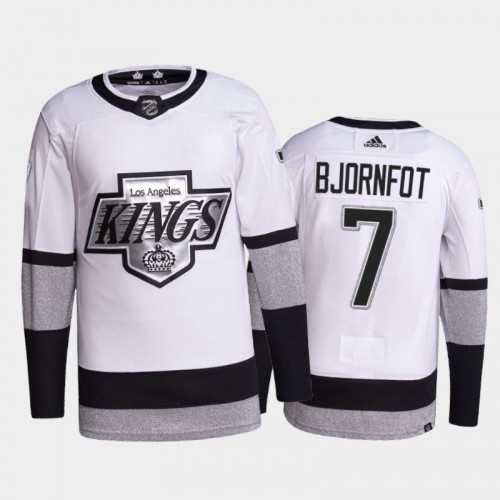 Adidas Los Angeles Kings #7 Tobias Bjornfot Men's 2021-22 Alternate Authentic Jersey - White Men's