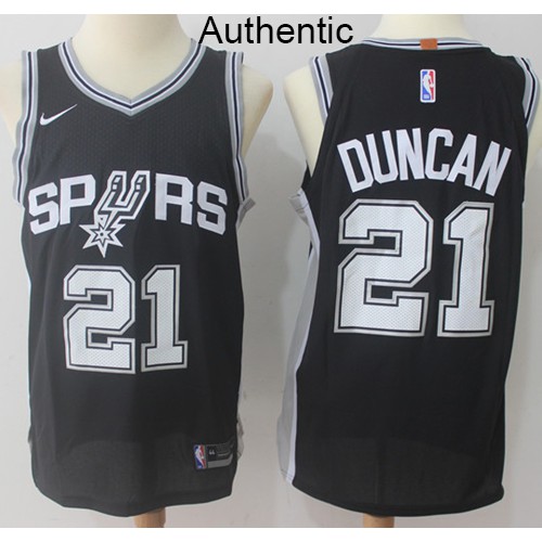 San Antonio Spurs #21 Tim Duncan Black Authentic Icon Edition Jersey Mens