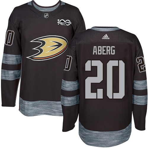 Adidas Anaheim Ducks #20 Pontus Aberg Black 1917-2017 100th Anniversary Stitched Jersey Men's