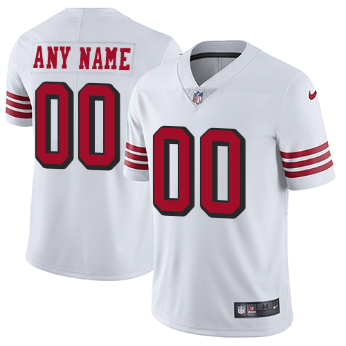 San Francisco 49ers Customized White Rush Stitched Vapor Untouchable Limited Men's Jersey