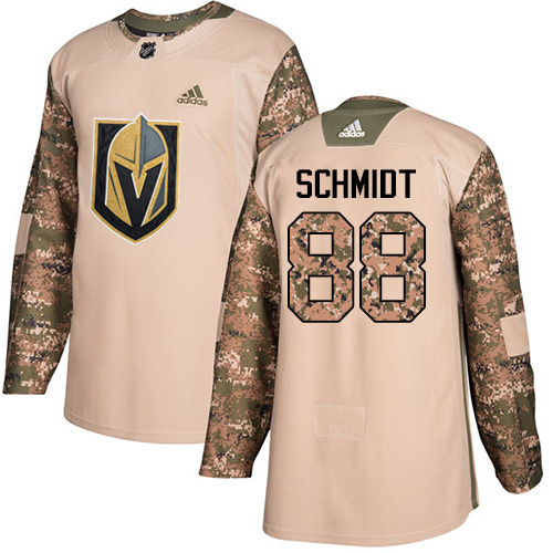 Adidas Golden Vegas Golden Knights #88 Nate Schmidt Camo Authentic 2017 Veterans Day Stitched Jersey Men's