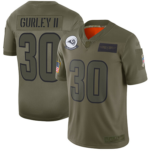 Los Angeles Rams #30 Todd Gurley II Camo Youth Stitched Limited 2019 Salute to Service Jersey Youth