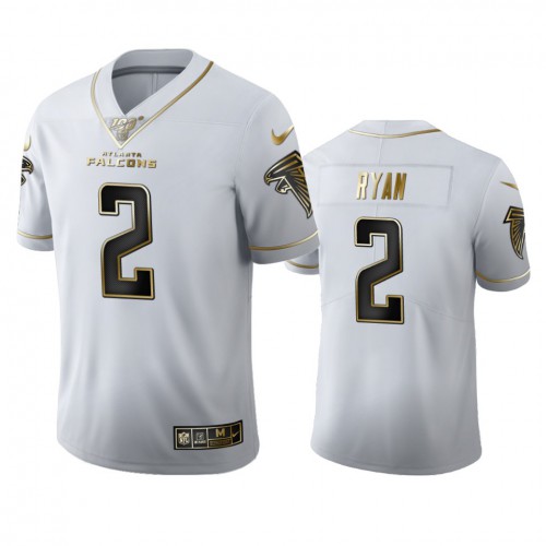 Atlanta Atlanta Falcons #2 Matt Ryan Men's White Golden Edition Vapor Limited 100 Jersey Men's