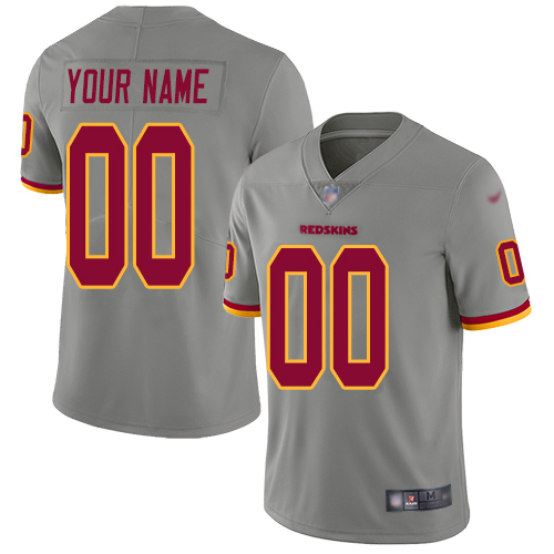 Washington Commanders Customized Gray Men's Stitched Limited Inverted Legend Jersey