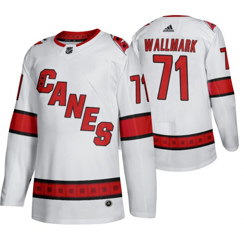 Carolina Carolina Hurricanes #71 Lucas Wallmark Men's 2019-20 Away Authentic Player White Stitched Jersey Men's