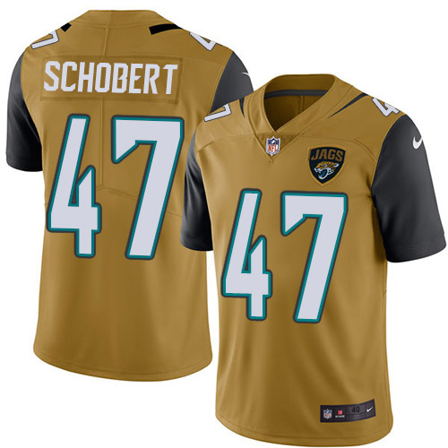 Jacksonville Jaguars #47 Joe Schobert Gold Youth Stitched Limited Rush Jersey Youth