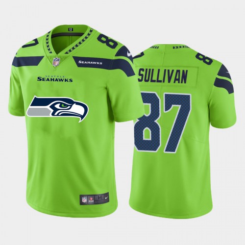 Seattle Seattle Seahawks #87 Stephen Sullivan Green Men's Big Team Logo Vapor Limited Jersey Men's
