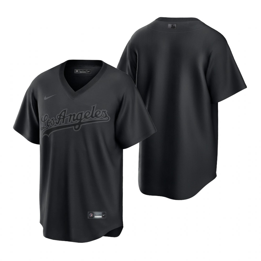 Los Angeles Dodgers Blank Men's Black Pitch Black Fashion Jersey