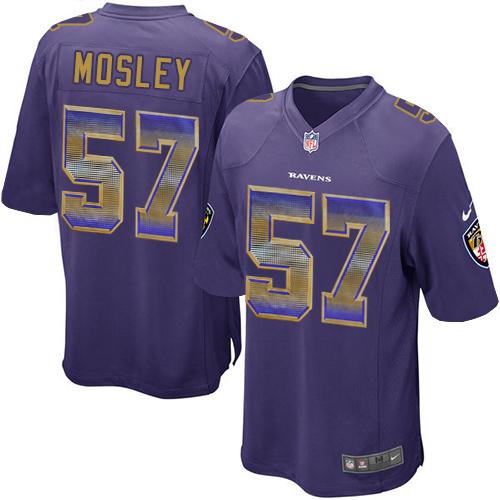 Baltimore Ravens #57 C.J. Mosley Purple Team Color Men's Stitched Limited Strobe Jersey Men's