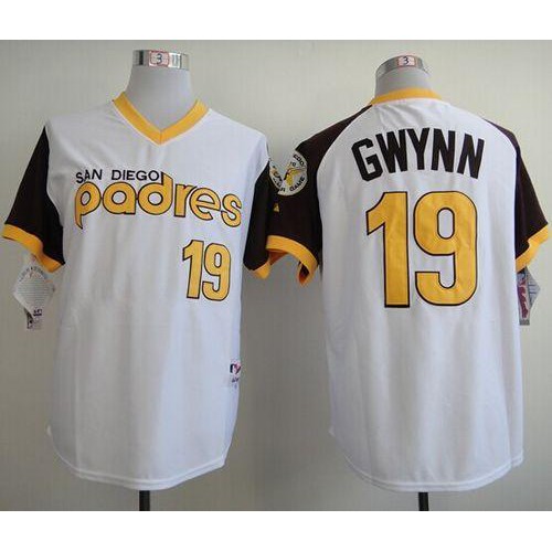 San Diego Padres #19 Tony Gwynn White 1978 Turn Back The Clock Stitched Jersey Men's