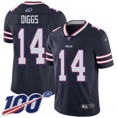 Bills #14 Stefon Diggs Navy Men's Stitched Limited Inverted Legend 100th Season Jersey
