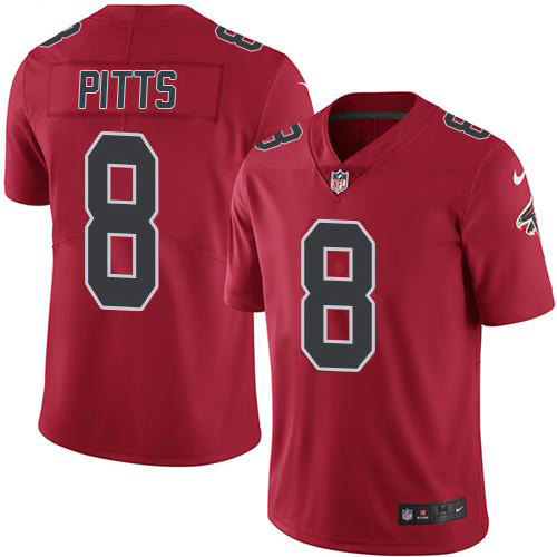 Falcons #8 Kyle Pitts Red Men's Stitched Limited Rush Jersey