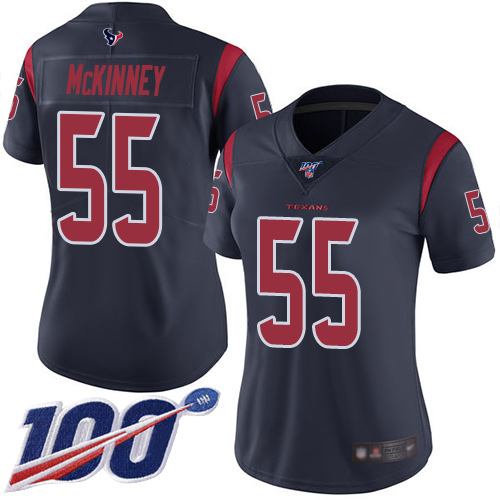 Houston Texans #55 Benardrick McKinney Navy Blue Women's Stitched Limited Rush 100th Season Jersey Womens