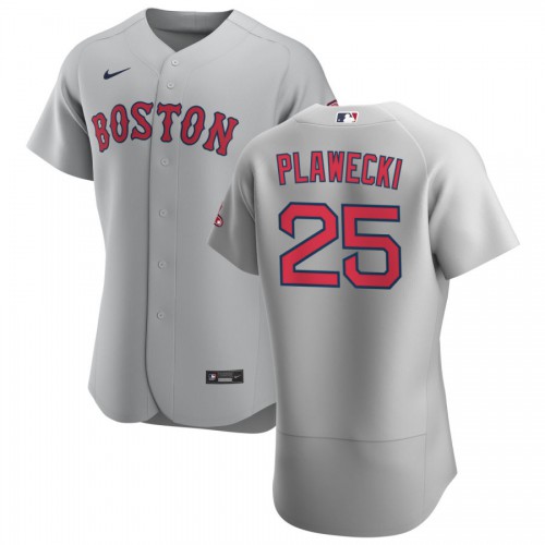 Boston Boston Red Sox #25 Kevin Plawecki Men's Gray Road 2020 Authentic Team Jersey Men's