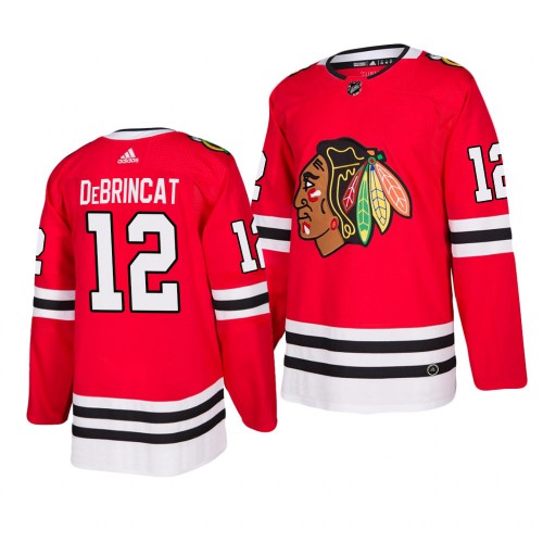 Chicago Chicago Blackhawks #12 Alex Debrincat 2019-20 Adidas Authentic Home Red Stitched Jersey Men's