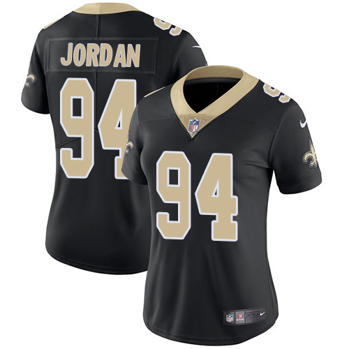 New Orleans Saints #94 Cameron Jordan Black Team Color Women's Stitched Vapor Untouchable Limited Jersey Womens