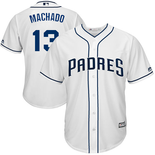 San Diego Padres #13 Manny Machado White Cool Base Stitched Youth Jersey Youth