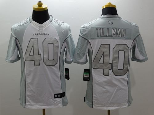 Cardinals #40 Pat Tillman White Men's Stitched Limited Platinum Jersey
