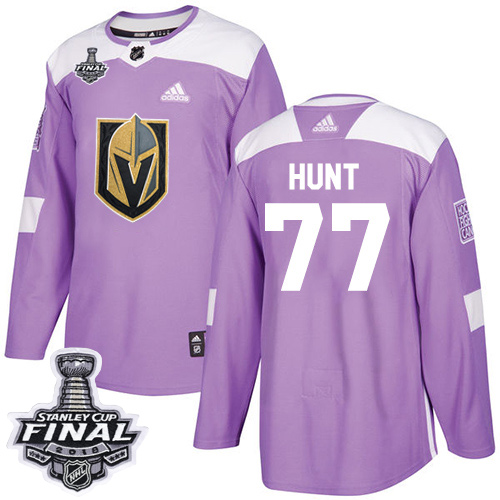 Adidas Golden Vegas Golden Knights #77 Brad Hunt Purple Authentic Fights Cancer 2018 Stanley Cup Final Stitched Youth Jersey Youth