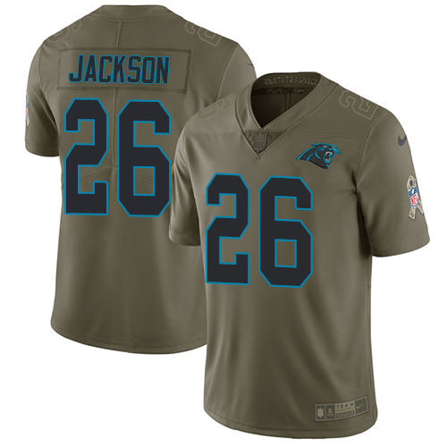 Carolina Panthers #26 Donte Jackson Olive Men's Stitched Limited 2017 Salute To Service Jersey Men's
