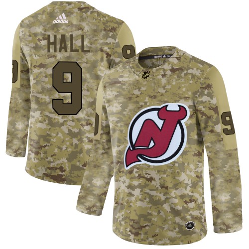 Adidas New Jersey Devils #9 Taylor Hall Camo Authentic Stitched Jersey Men's