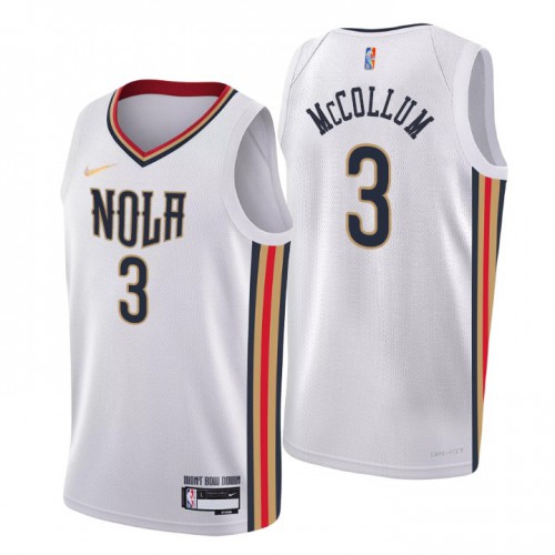 New Orleans New Orleans Pelicans #3 C.J. McCollum Youth White 2021/22 Swingman Jersey - City Edition Youth