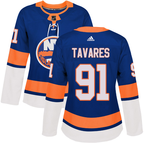 Adidas New York Islanders #91 John Tavares Royal Blue Home Authentic Women's Stitched Jersey Womens