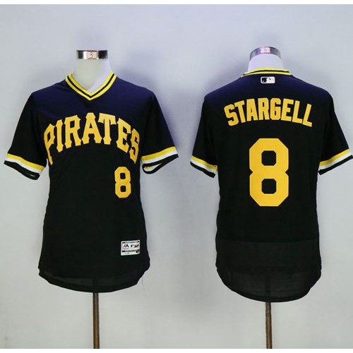 Pittsburgh Pirates #8 Willie Stargell Black Flexbase Authentic Collection Cooperstown Stitched Jersey Men's