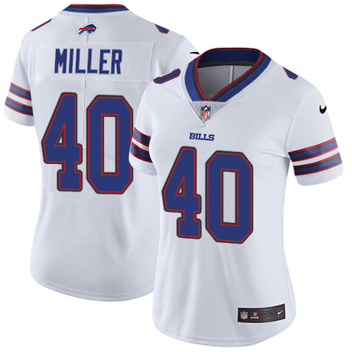 Bills #40 Von Miller White Women's Stitched Vapor Untouchable Limited Jersey