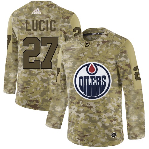 Adidas Edmonton Oilers #27 Milan Lucic Camo Authentic Stitched Jersey Men's