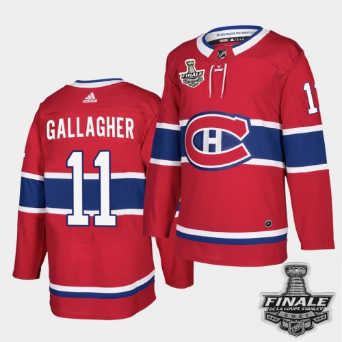 Adidas Montreal Canadiens #11 Brendan Gallagher Red Home Authentic 2021 Stanley Cup Final Patch Jersey Men's