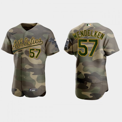 Oakland Oakland Athletics #57 J.B. Wendelken Men's 2021 Armed Forces Day Authentic Jersey -Camo Men's