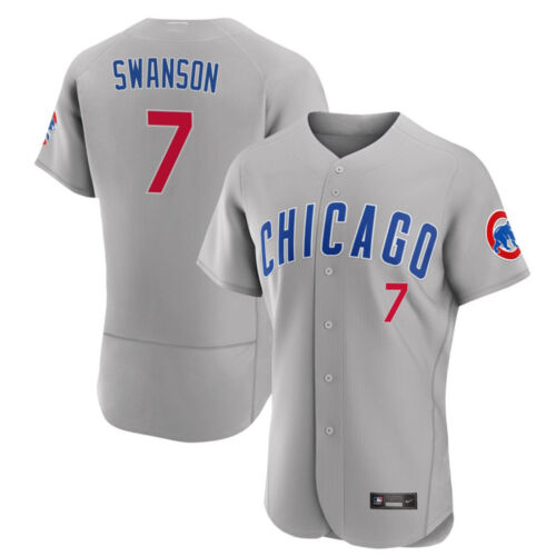 Men's Chicago Chicago Cubs #7 Dansby Swanson Gray Road 2020 Authentic Team Jersey