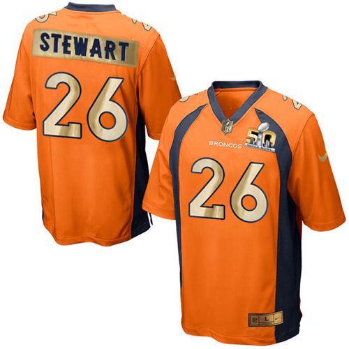 Denver Broncos #26 Darian Stewart Orange Team Color Men's Stitched Game Super Bowl 50 Collection Jersey Men's