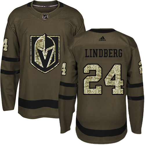 Adidas Golden Vegas Golden Knights #24 Oscar Lindberg Green Salute to Service Stitched Jersey Men's