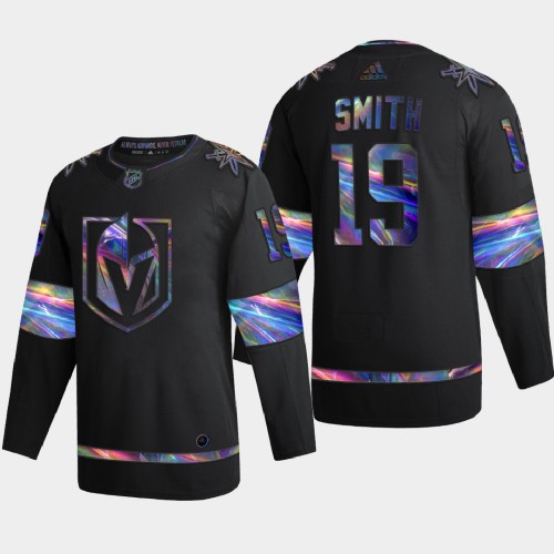 Vegas Golden Vegas Golden Knights #19 Reilly Smith Men's Iridescent Holographic Collection Jersey - Black Men's