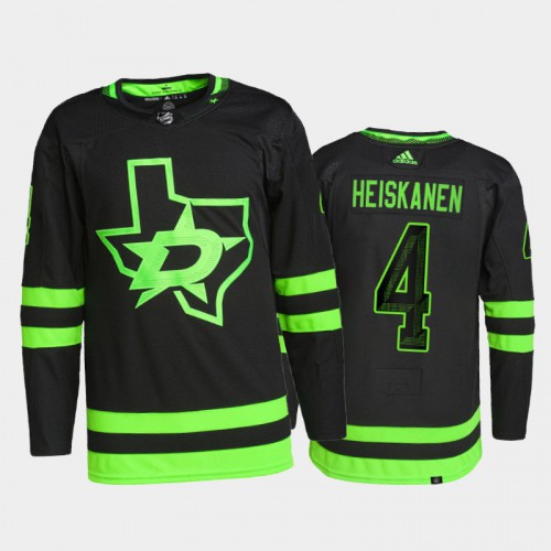 Adidas Dallas Stars #4 Miro Heiskanen Men's 2021-22 Alternate Authentic Jersey - Black Men's