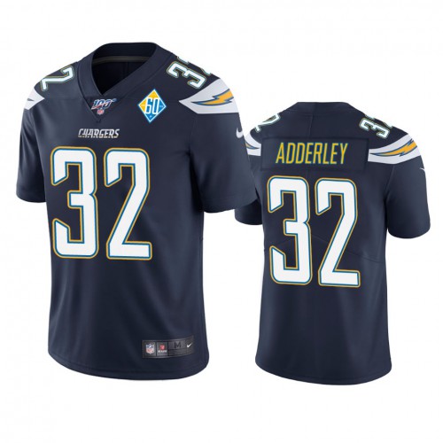 Los Angeles Los Angeles Chargers #32 Nasir Adderley Navy 60th Anniversary Vapor Limited Jersey Men's