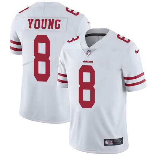 49ers #8 Steve Young White Men's Stitched Vapor Untouchable Limited Jersey
