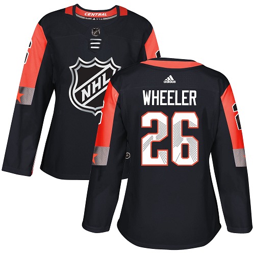 Adidas Winnipeg Jets #26 Blake Wheeler Black 2018 All-Star Central Division Authentic Women's Stitched Jersey Womens