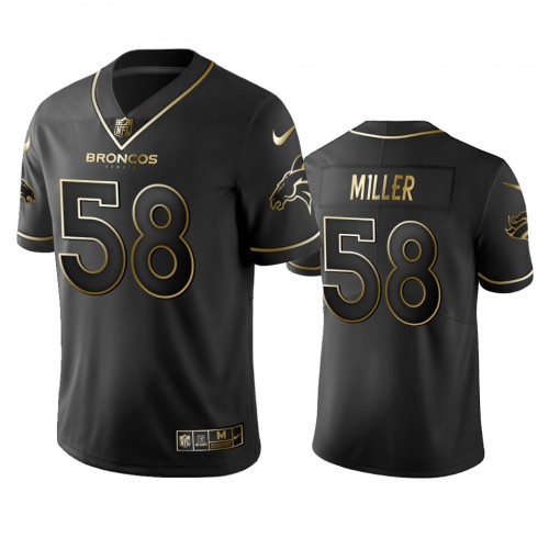 Denver Broncos #58 Von Miller Men's Stitched Vapor Untouchable Limited Black Golden Jersey Men's