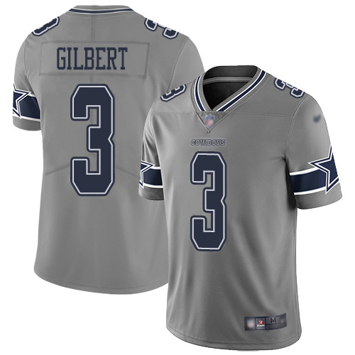 Dallas Cowboys #3 Garrett Gilbert Gray Youth Stitched Limited Inverted Legend Jersey Youth