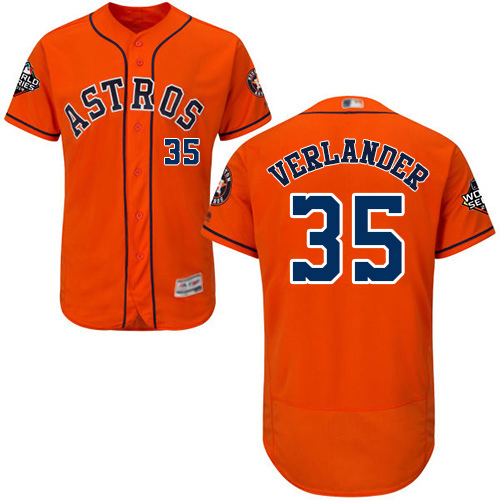 Houston Astros #35 Justin Verlander Orange Flexbase Authentic Collection 2019 World Series Bound Stitched Jersey Men's
