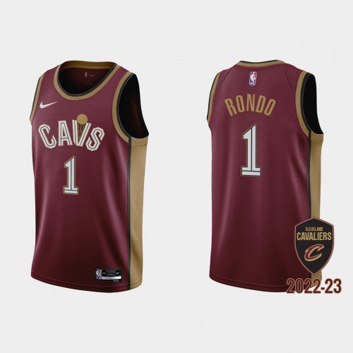 Cleveland Cavaliers #1 Rajon Rondo Mens Wine 2022-23 Jersey - City Edition Mens
