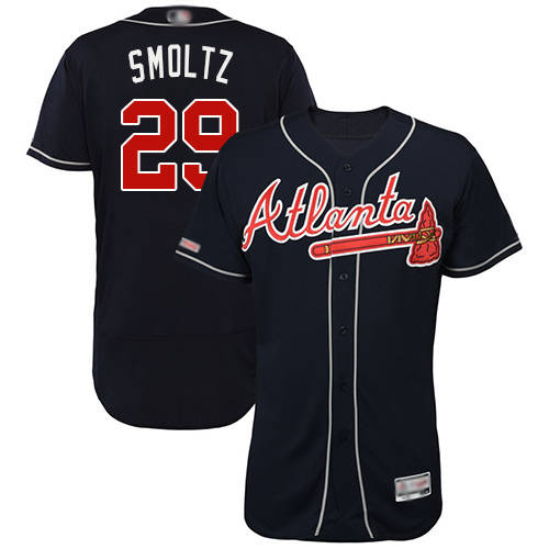 Atlanta Braves #29 John Smoltz Navy Blue Flexbase Authentic Collection Stitched Jersey Men's