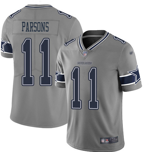 Cowboys #11 Micah Parsons Gray Men's Stitched Limited Inverted Legend Jersey