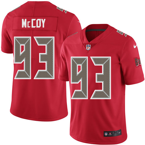 Tampa Bay Buccaneers #93 Gerald McCoy Red Youth Stitched Limited Rush Jersey Youth