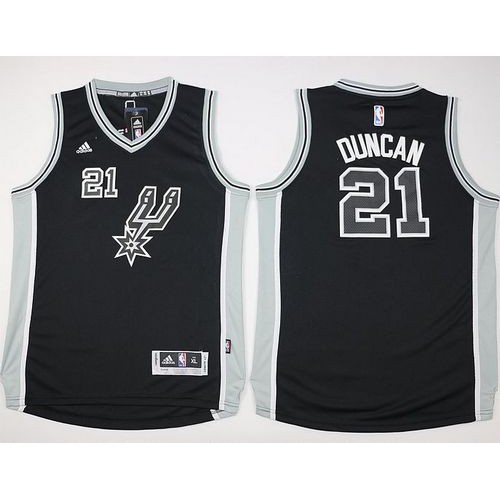 San Antonio Spurs #21 Tim Duncan Black New Road Youth Stitched Jersey Youth