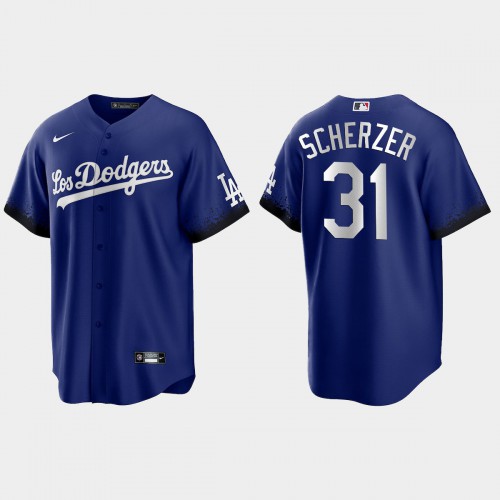 Los Angeles Los Angeles Dodgers #31 Max Scherzer Men's 2021 City Connect Game Jersey Royal Men's