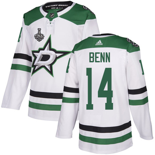 Adidas Dallas Stars #14 Jamie Benn White Road Authentic Youth 2020 Stanley Cup Final Stitched Jersey Youth